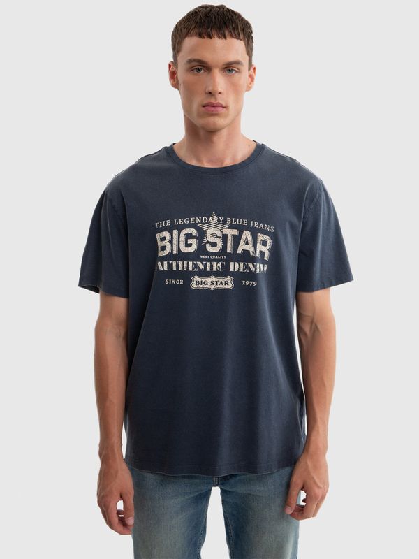 Big Star Big Star Man's T-shirt 152434 403 Navy Blue