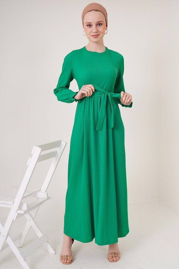 Bigdart Bigdart 1525 Knitted Hijab Dress - Green