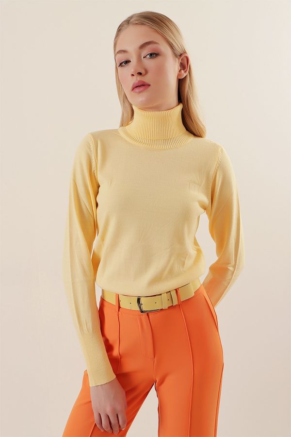 Bigdart Bigdart 15747 Turtleneck Knitwear Sweater - Light yellow