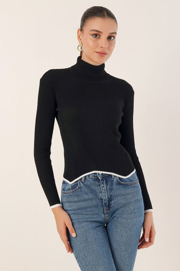 Bigdart Bigdart 15823 Turtleneck Knitwear Sweater - Black