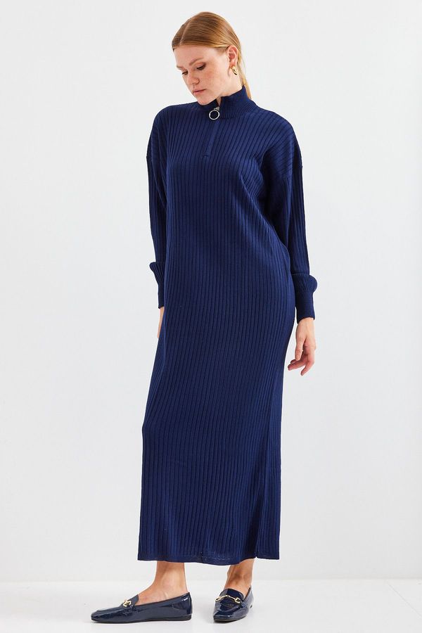 Bigdart Bigdart 15839 Full-length Knitwear Dress - D.Navy Blue