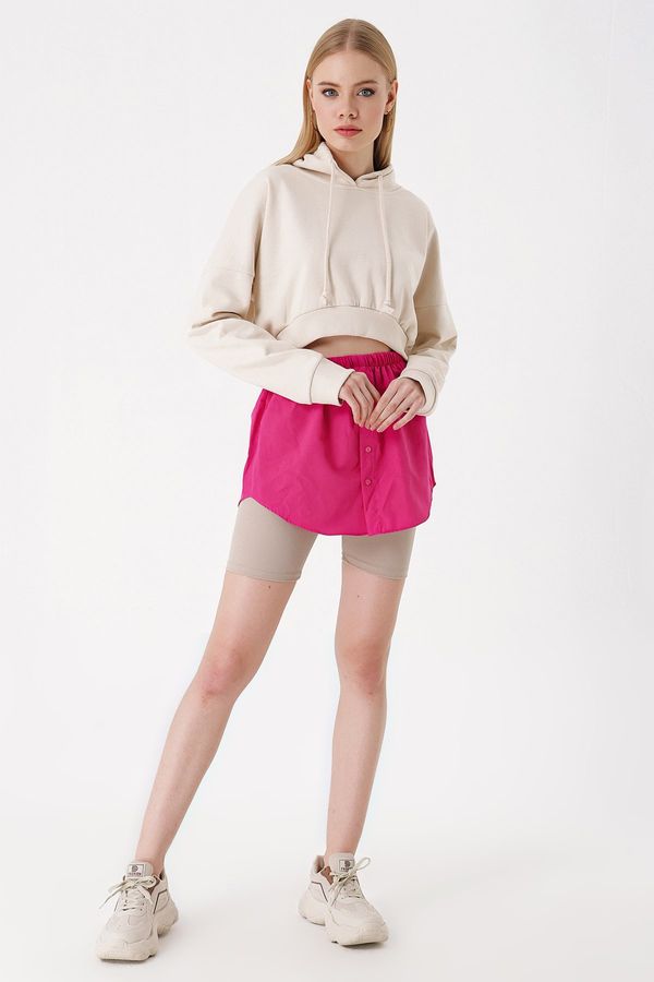 Bigdart Bigdart 1888 Sweatshirt And Pullover Under Shirt Skirt - Dark Pink