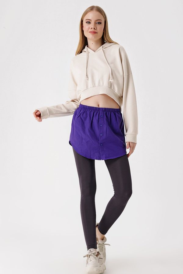 Bigdart Bigdart 1888 Sweatshirt And Pullover Under Shirt Skirt - Purple