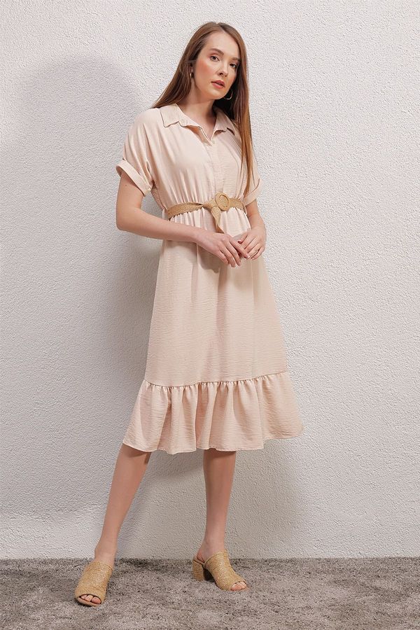 Bigdart Bigdart 2292 Belted Dress - Cream