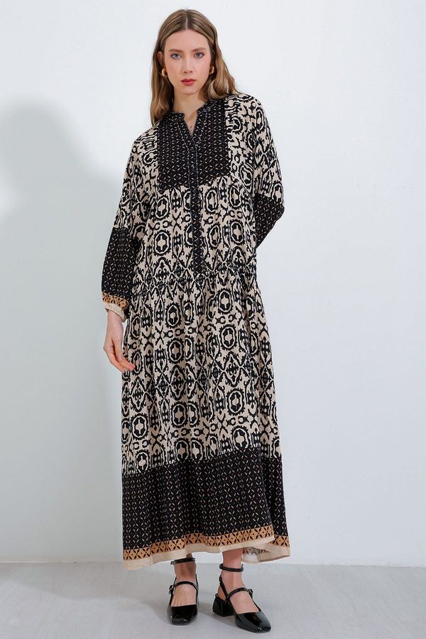 Bigdart Bigdart 2423 Authentic Patterned Dress - Black4