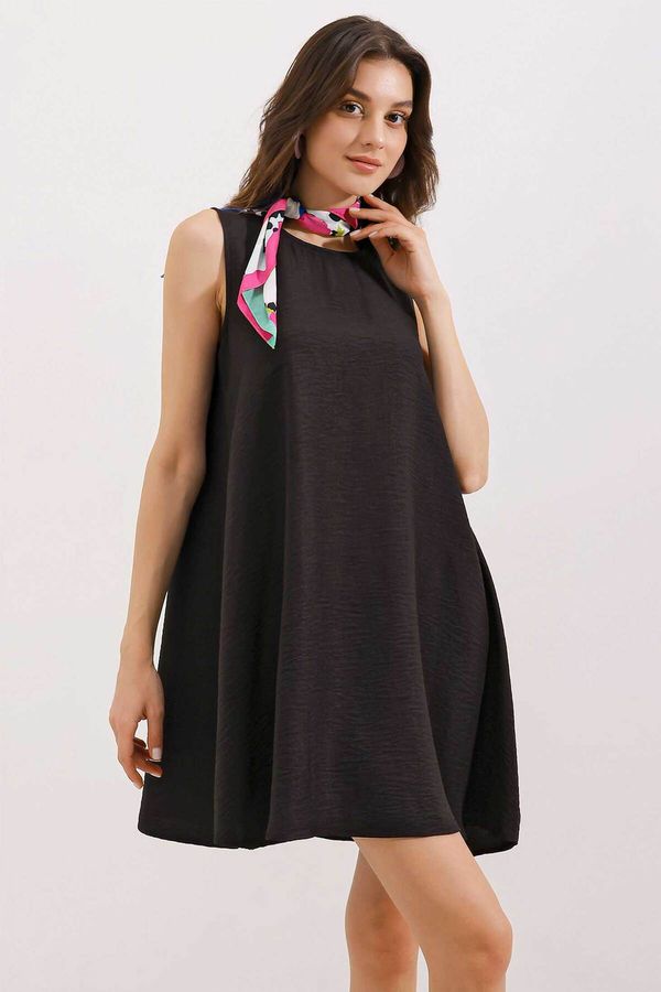 Bigdart Bigdart 2444 Mini Linen Dress - Black