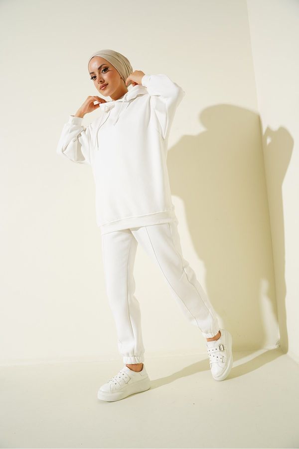 Bigdart Bigdart 55434 Oversize Tracksuit Set - White