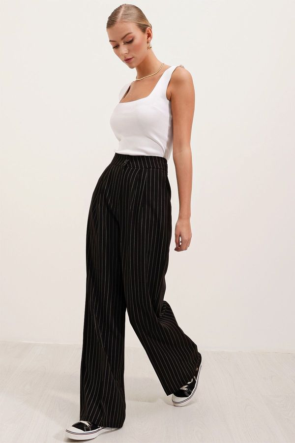 Bigdart Bigdart 6638 High Waist Palazzo Trousers - Black