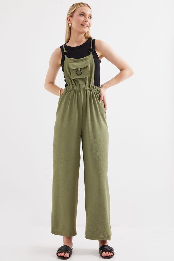 Bigdart Bigdart 7023 Strappy Gardener Overalls - Khaki