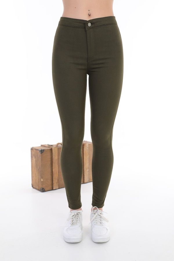 BİKELİFE BİKELİFE Women's Khaki Lycra Leggings Trousers