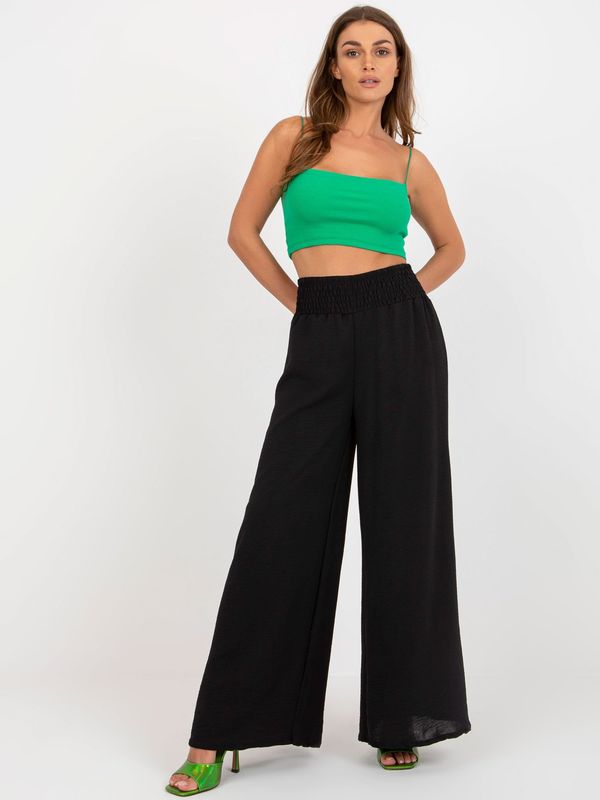 Fashionhunters Black airy fabric pants for summer