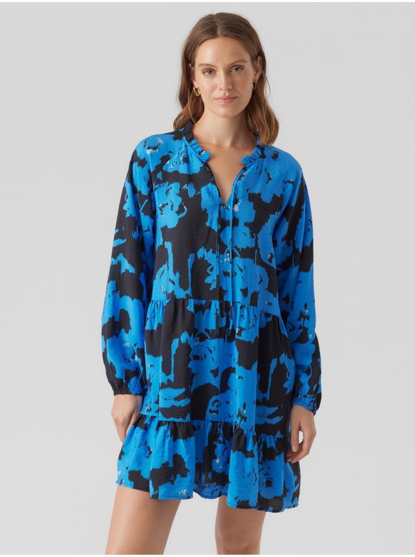 Vero Moda Black and blue women's patterned dress VERO MODA Josie - Women