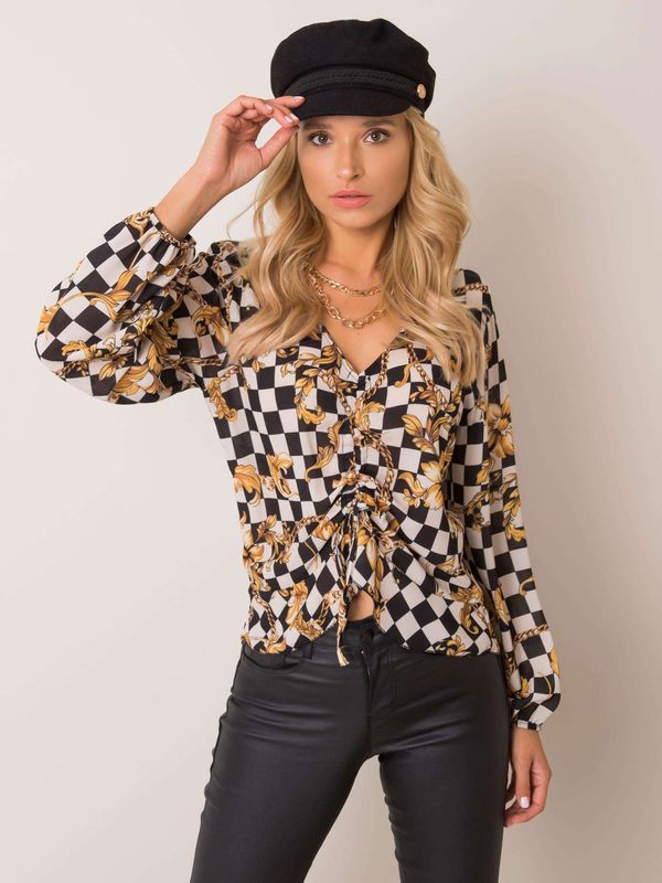 Fashionhunters Black and ecru blouse by Blaire