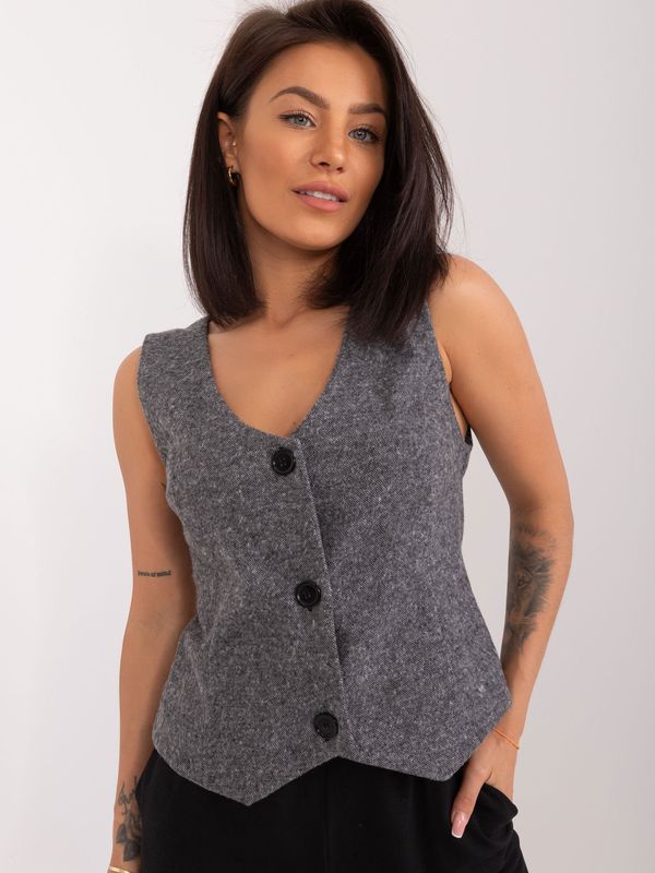 Fashionhunters Black and gray melange vest