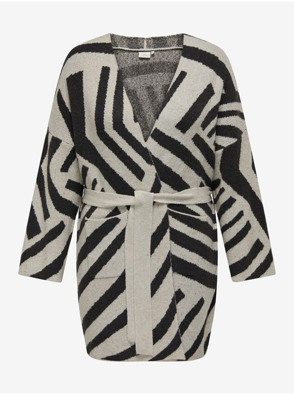 Only Black and gray women's patterned cardigan ONLY CARMAKOMA Georgina - Women