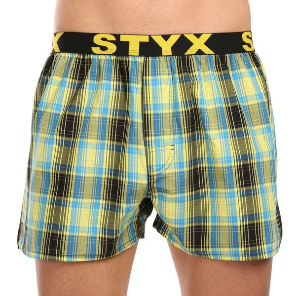 STYX Black and green men's plaid boxer shorts Styx