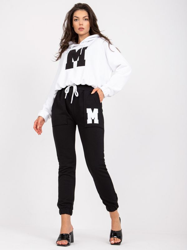 Fashionhunters Black and white hoodie set by Danielle