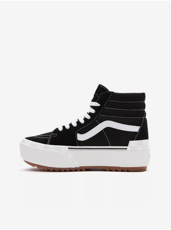 Vans Black & White Womens Ankle Sneakers VANS UA SK8-Hi Stacked - Ladies