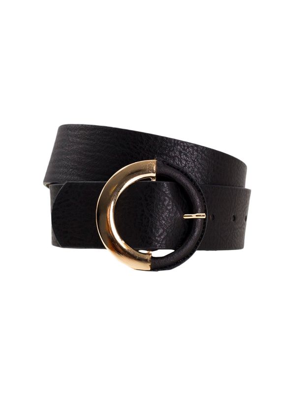 Fashionhunters Black belt with round buckle OH BELLA