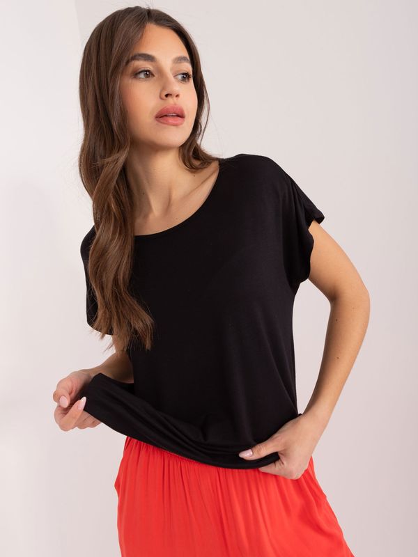 Fashionhunters Black blouse with cuff SUBLEVEL