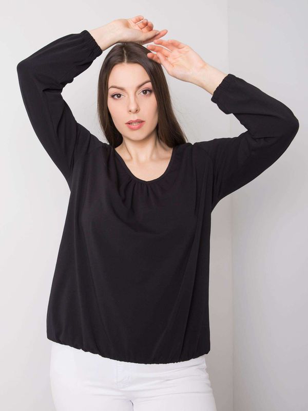 Fashionhunters Black cotton blouse size plus