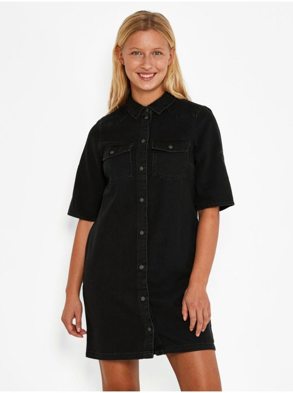 Noisy May Black Denim Shirt Dress Noisy May Signe - Women
