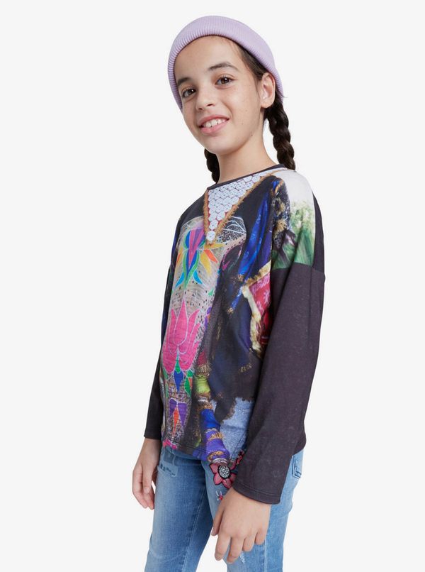 DESIGUAL Black Girl Patterned T-Shirt Desigual Tulancingo - Girls