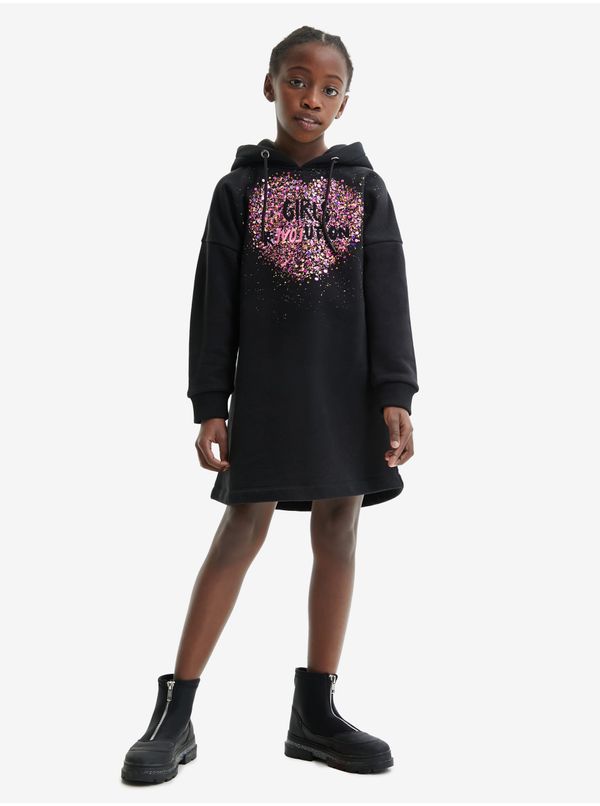 DESIGUAL Black Girls' Sweatshirt Dress Desigual Ariza - Girls