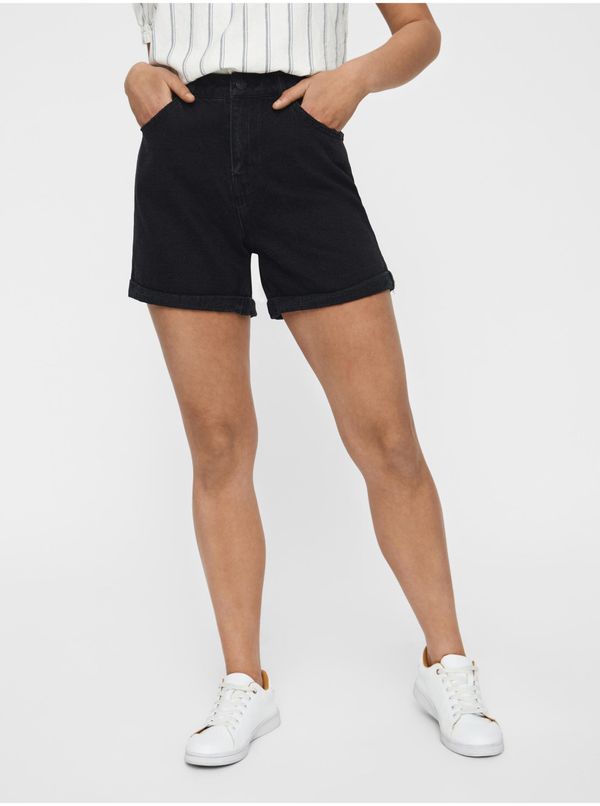 Vero Moda Black High Waisted Denim Shorts VERO MODA Nineteen - Women