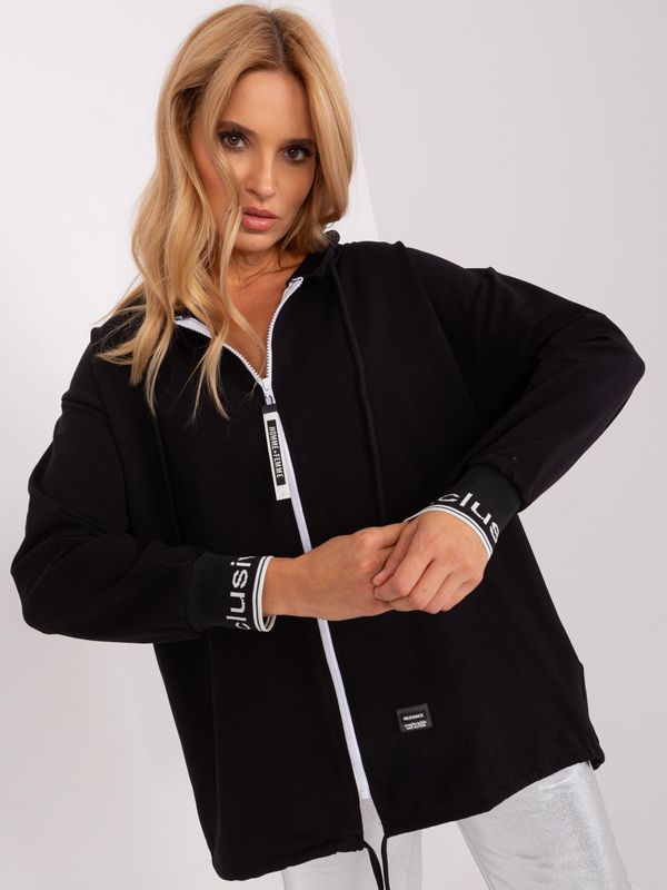 Fashionhunters Black hoodie with zipper