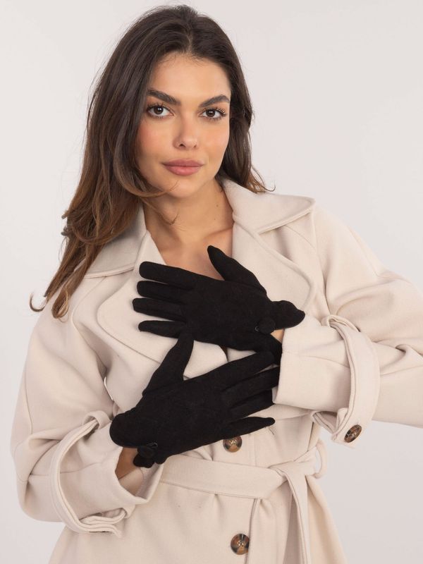 Wool Fashion Italia Black insulated women's gloves