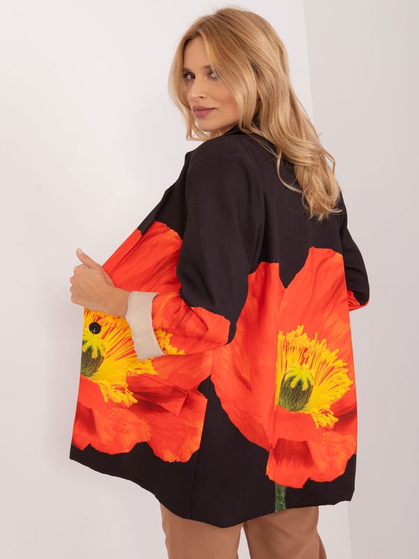 Fashionhunters Black jacket with floral print