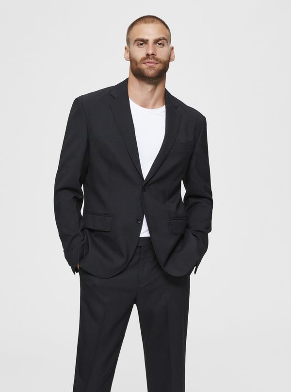 Selected Homme Black jacket with wool Selected Homme Stock - Men