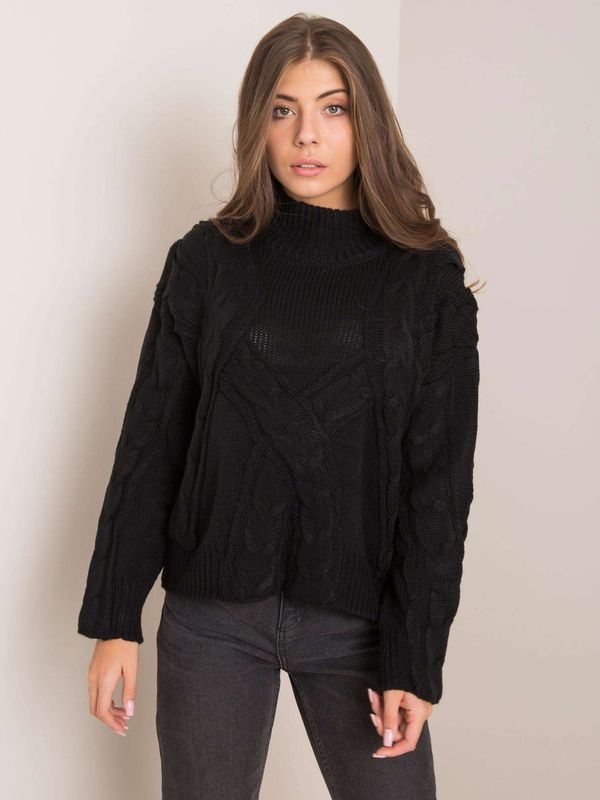 Fashionhunters Black knitted sweater