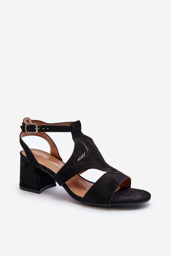 Kesi Black low-heeled sandals Eleriva