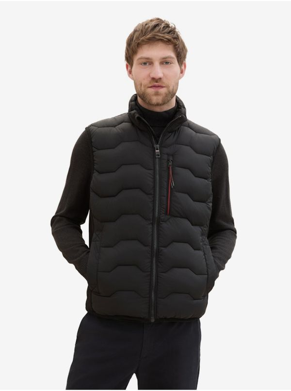 Tom Tailor Black men's quilted vest Tom Tailor - Men's