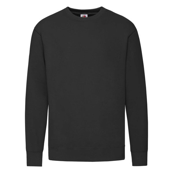 Fruit of the Loom Black Men's Sweatshirt Lightweight Set-in-Sweat Sweat Fruit of the Loom