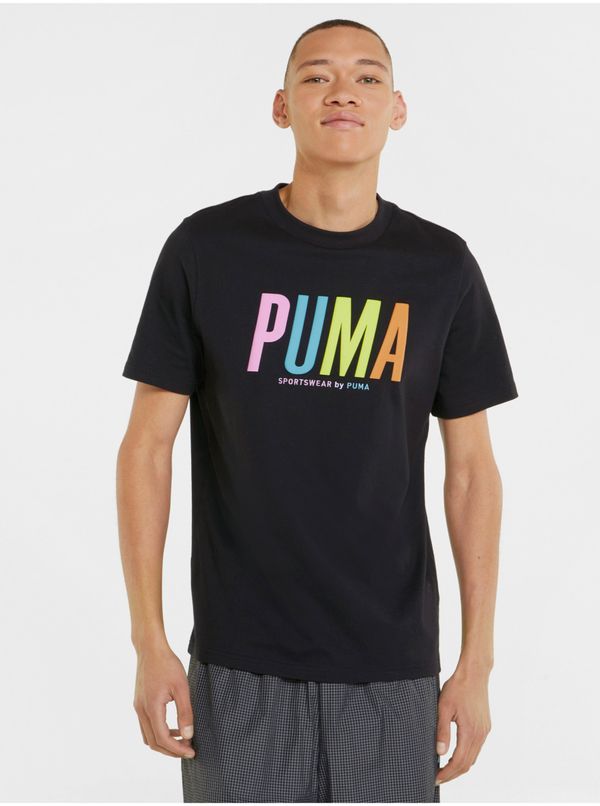 Puma Black Men's T-Shirt with Puma Graphic Printing - Men