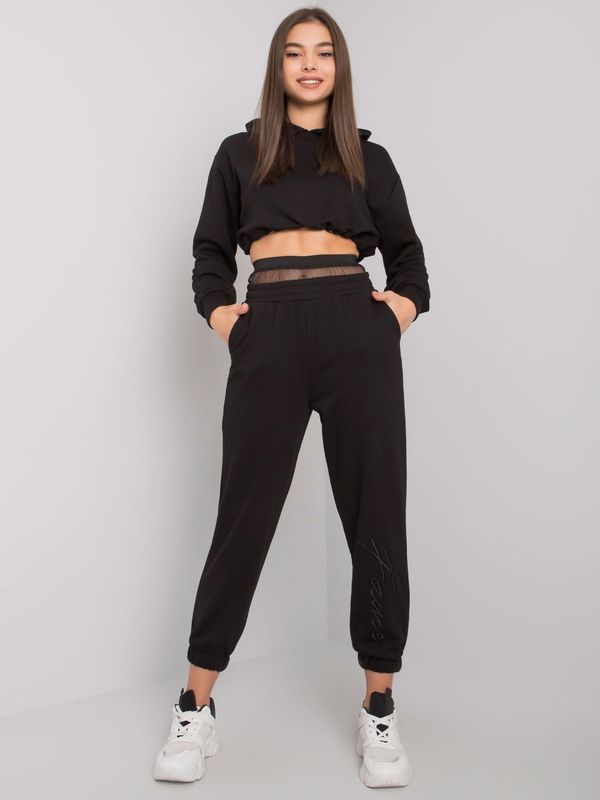 Fashionhunters Black Moline trouser set