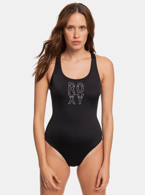 Roxy Black One piece Swimwear with Roxy Print - Women