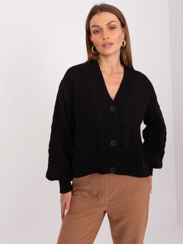 Fashionhunters Black oversize sweater with wool