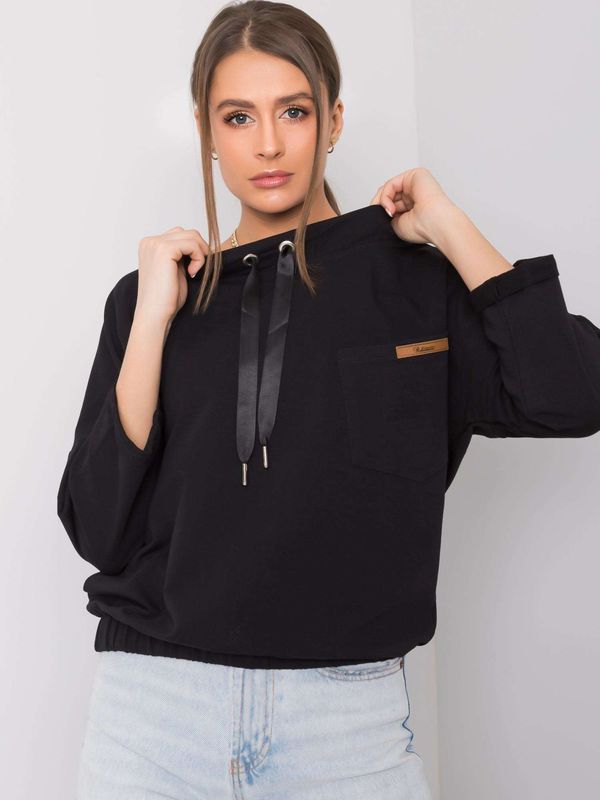 Fashionhunters Black Oversized Cotton Sweatshirt