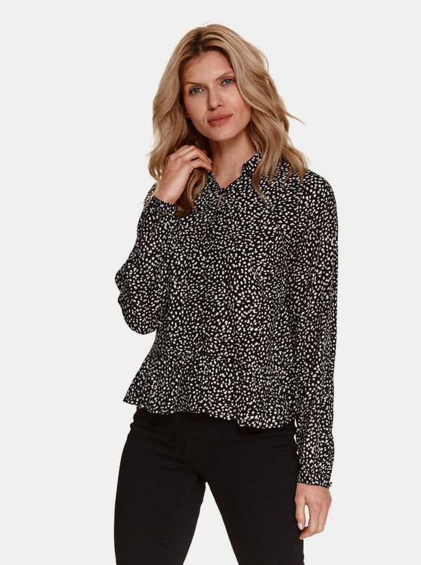 Top Secret Black patterned blouse with buttons TOP SECRET - Women