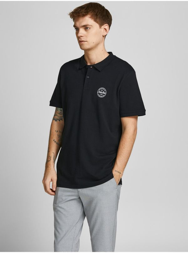 Jack & Jones Black polo shirt Jack & Jones Shark - Men's