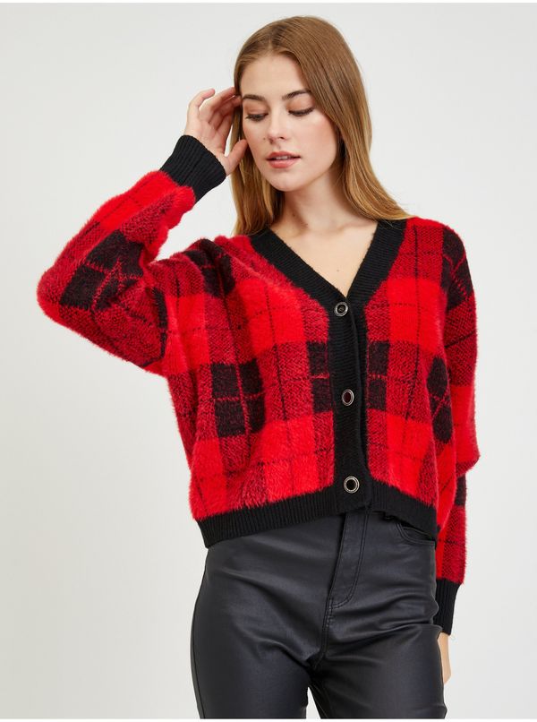 Orsay Black-Red Checkered Cardigan ORSAY - Ladies