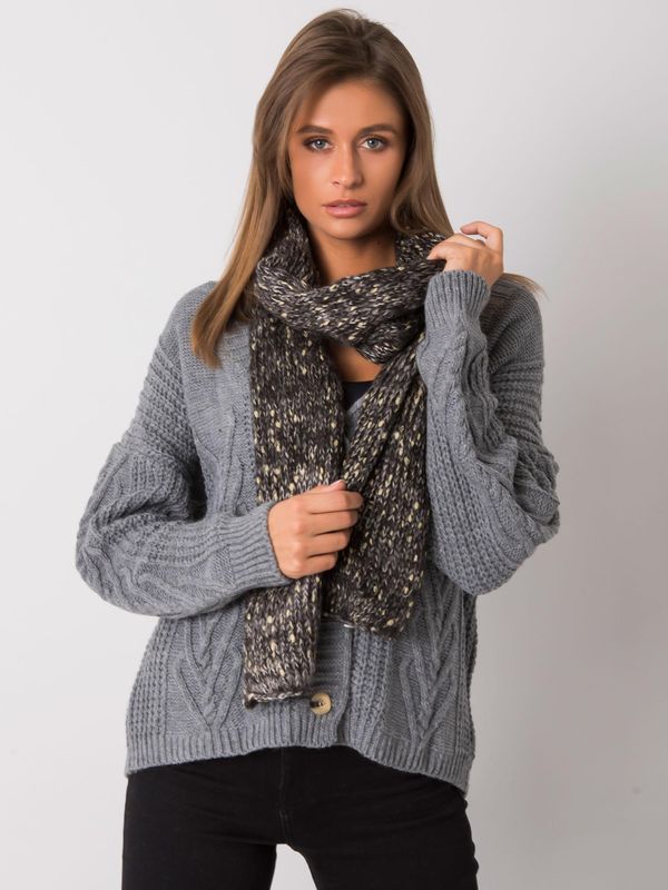 Fashionhunters Black scarf with metallic thread