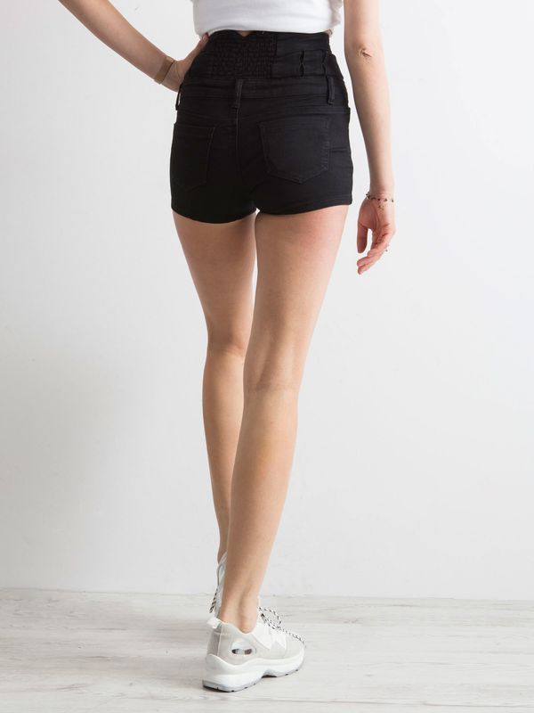 Fashionhunters Black shorts with high waist