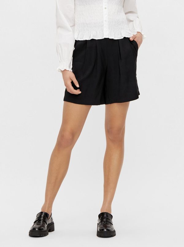 Pieces Black Shorts with Pockets Pieces Lynwen - Women