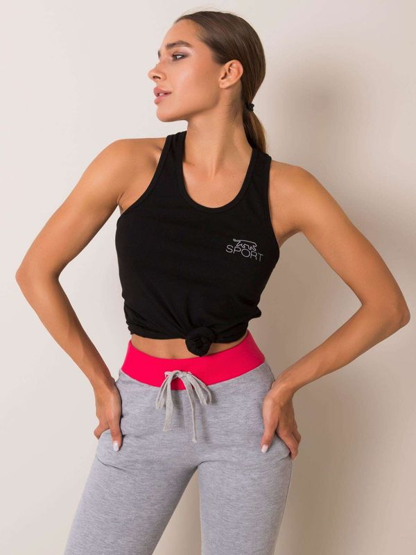 Fashionhunters Black sports top by Sophie FOR FITNESS