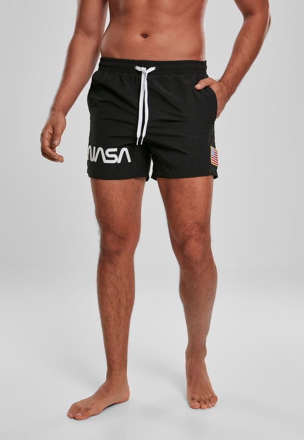 MT Men Black swimsuit with NASA Worm logo